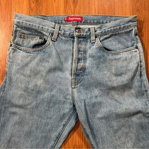 SS24 Supreme Stone Washed Slim Selvedge Jeans W34 L31 Button Fly Denim
